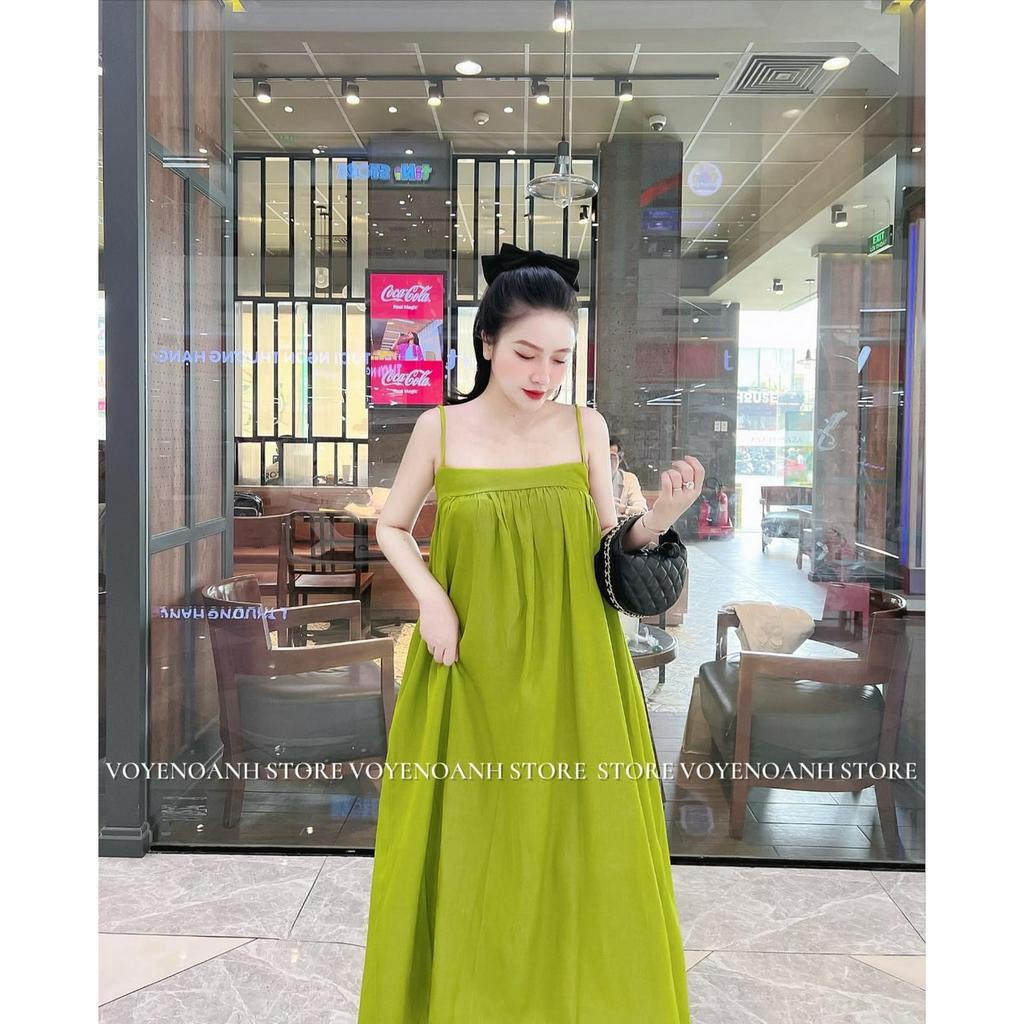 Đầm maxi kate lụa cao cấp 2 dây siêu xinh thời trang mặc đi chơi , dã ngoại mùa hè hot trend