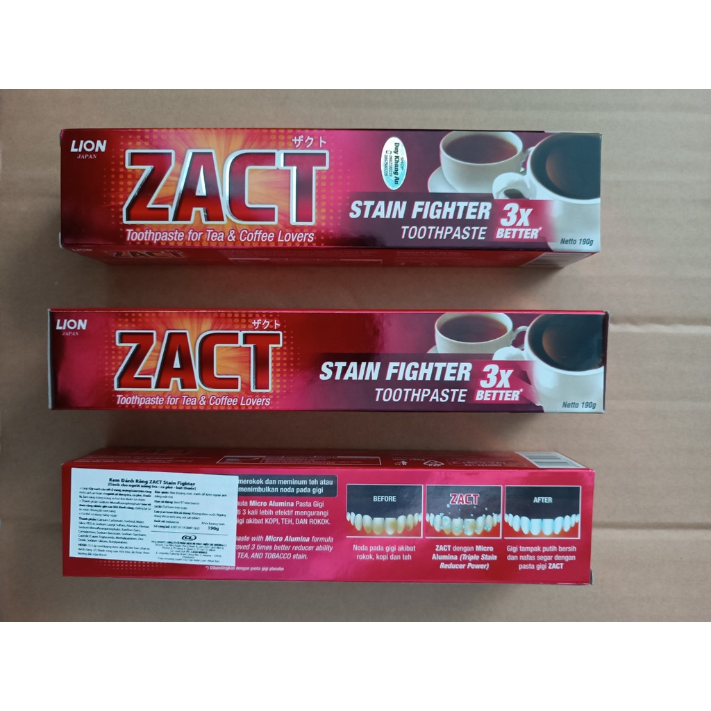 Combo 3 tuýp kem Zact 190g nhập khẩu