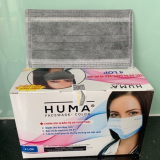 Khẩu trang y tế 4 lớp HUMA xám