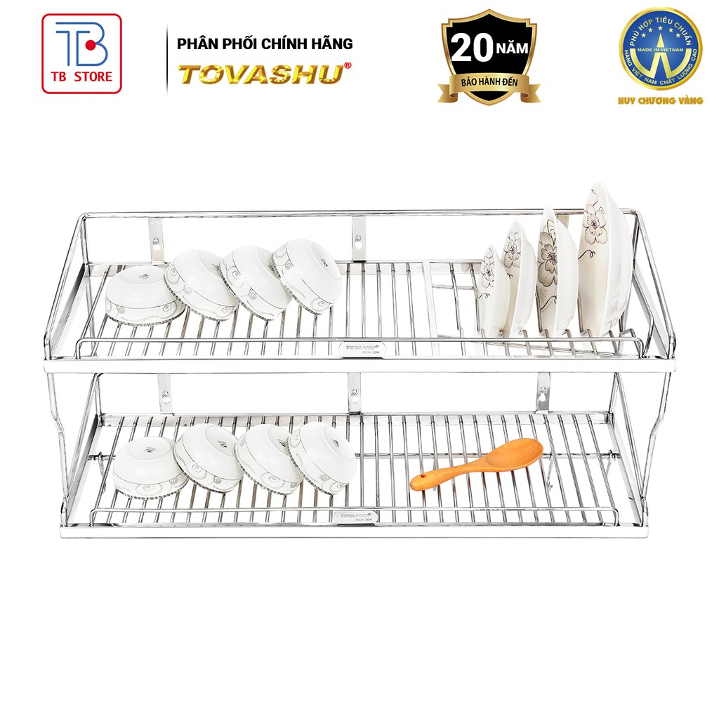Kệ sóng chén bắt vít 2 tầng X2 Tovashu inox 304, giá để chén đũa cao ...