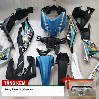 Bộ nhựa xe Wave S110  đời 2008 đến 2010 Màu Xanh Ngọc [KÈM TEM & ỐC NÈ !] Dàn áo xe Wave S110