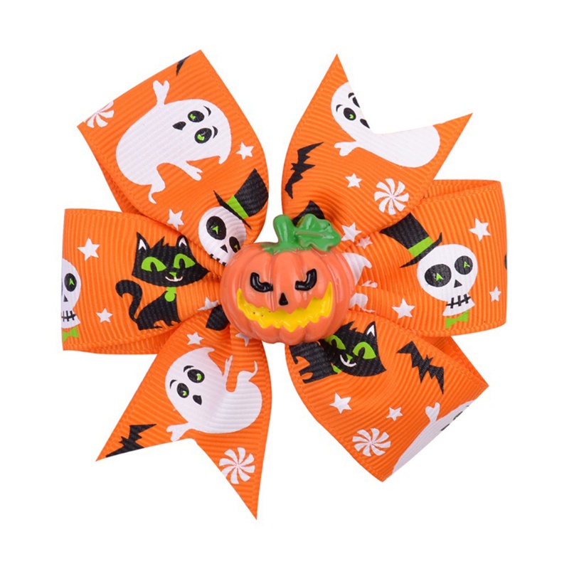 Kẹp Tóc Hóa Trang Halloween Thiết Kế Hoạt Hình Bí Ngô Ma Dơi