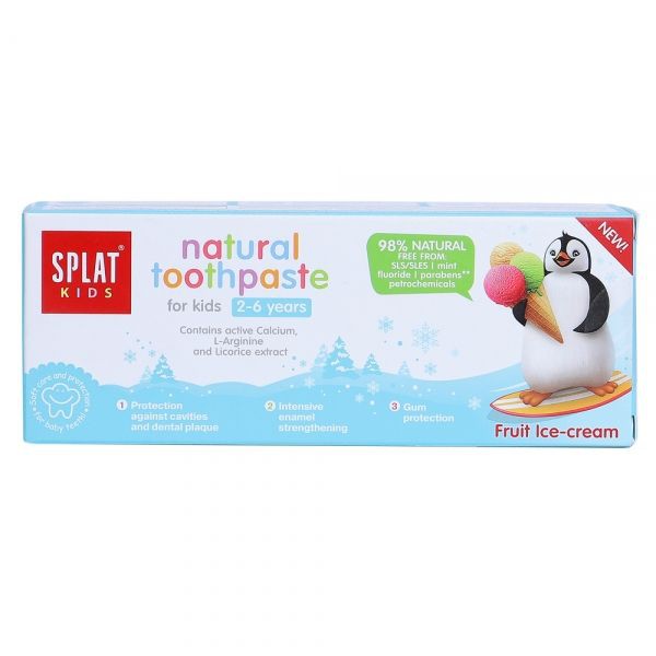 Kem đánh răng tự nhiên mùi kem trái cây cho bé 2 - 6 tuổi SPLAT KID 50ML