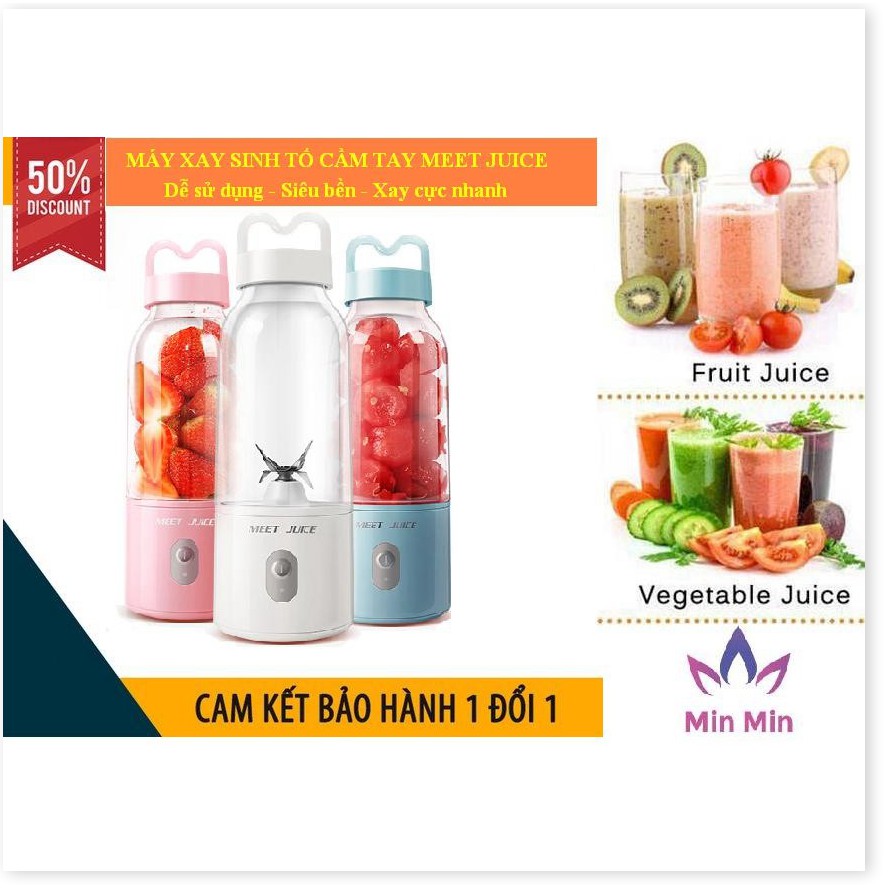 Máy Xay Sinh Tố Đa Năng Cầm Tay Meet Juice - Xay cực nhanh 9s, cao cấp, an toàn