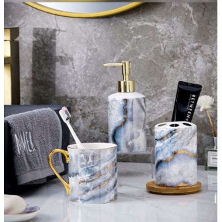 kệ đựng kem đánh răng. hũ đựng dầu gội. phụ kiện nhà tắm cao cấp. đồ dùng nhà tăm. phụ kiện nhà tắm gốm sứ.hoangdecor