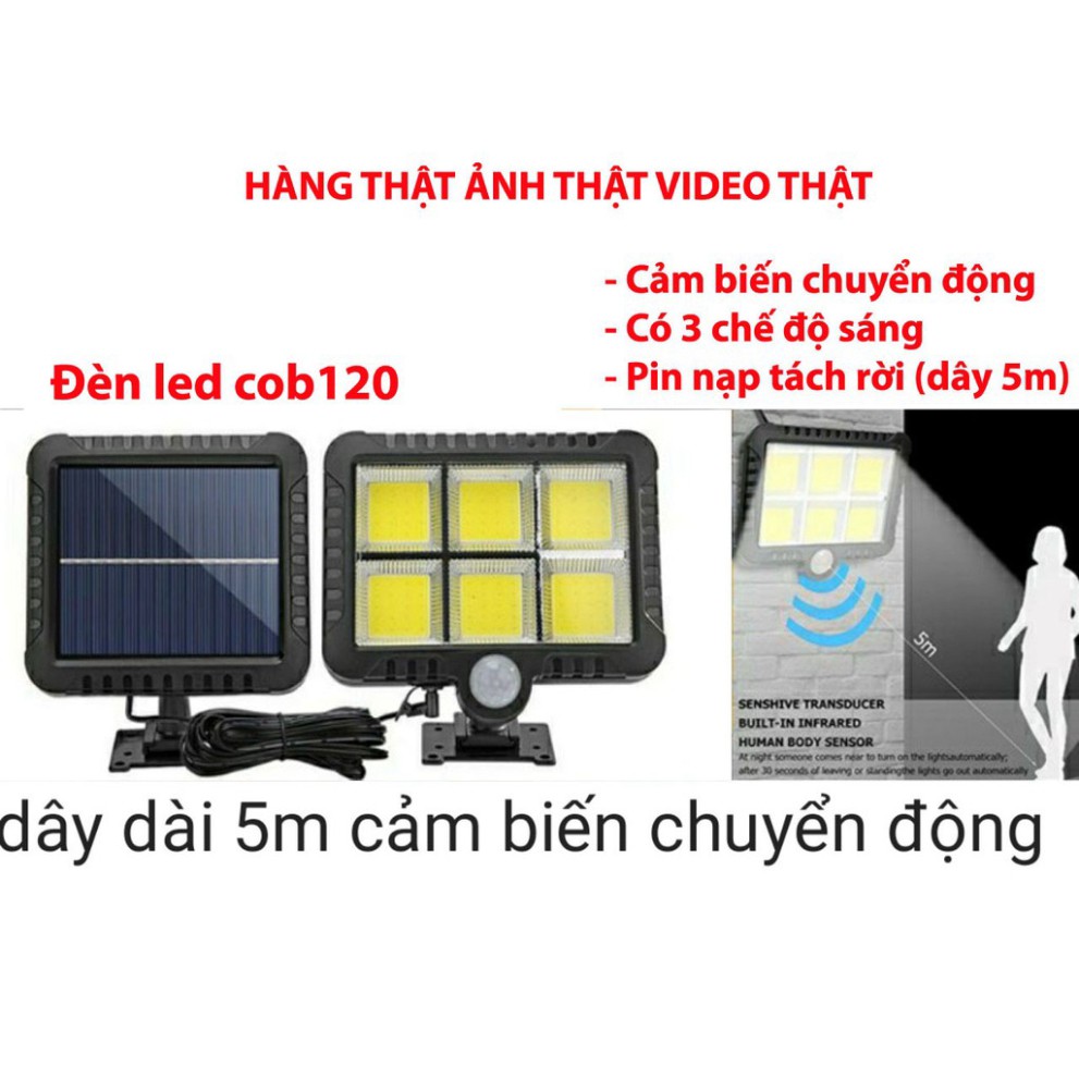 Đèn năng lượng mặt trời siêu sáng pin tách rời dây dài 5m 120 LED