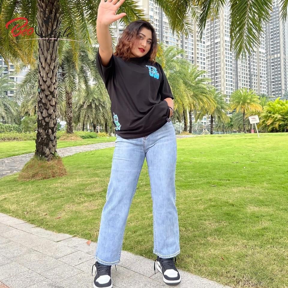 Quần Jean ống rộng hack dáng cực đỉnh Bigsize QJBS002 Dành cho các nàng từ 55-95kg | BigBuy360 - bigbuy360.vn