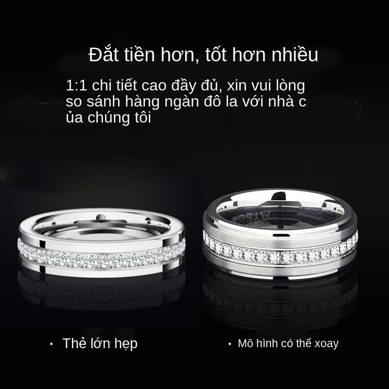 Xiao Zhan s same style nhẫn nam hợp thời trang châu Âu và Mỹ zircon ngôi sao vonfram độc đoán ngón trỏ quyền mở chai