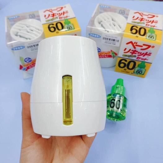 Máy Đuổi Muỗi An Toàn Cho Trẻ Em VAPE Nhật Bản 60 ngày, Máy Đuổi Côn Trùng Xông Tinh Dầu Không Màu, Không Mùi