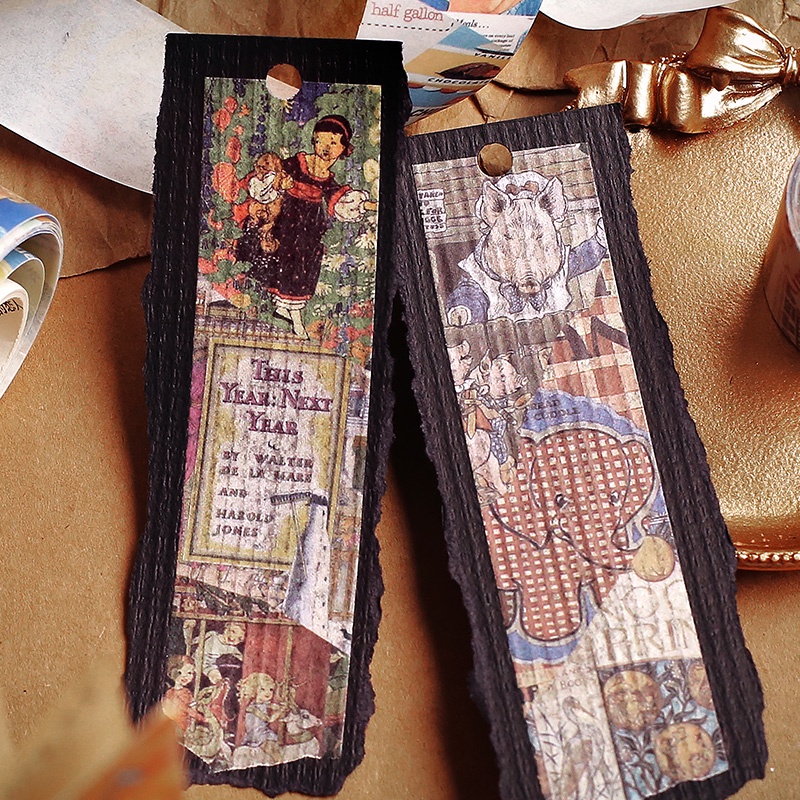 Cuộn Băng Keo Giấy Washi 3M Dán Trang Trí Sổ Tay Phong Cách Retro