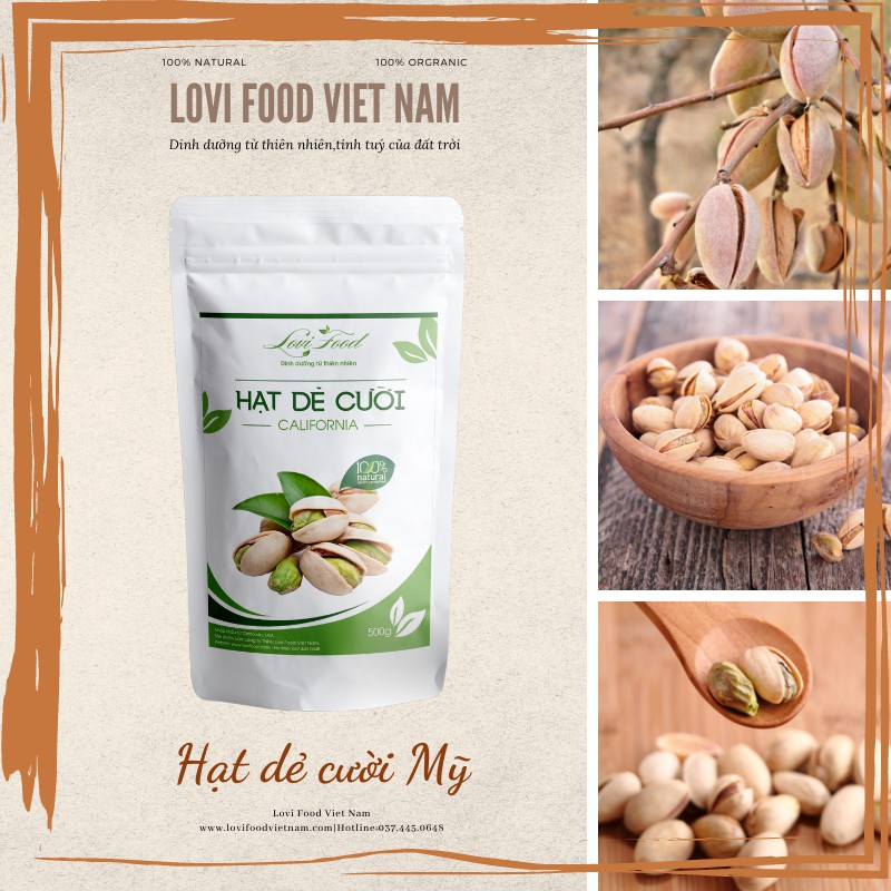 HẠT DẺ CƯỜI MỸ - 500gram HẠT CAO CẤP nhập khẩu trực tiếp từ California - Lovi Food Việt Nam