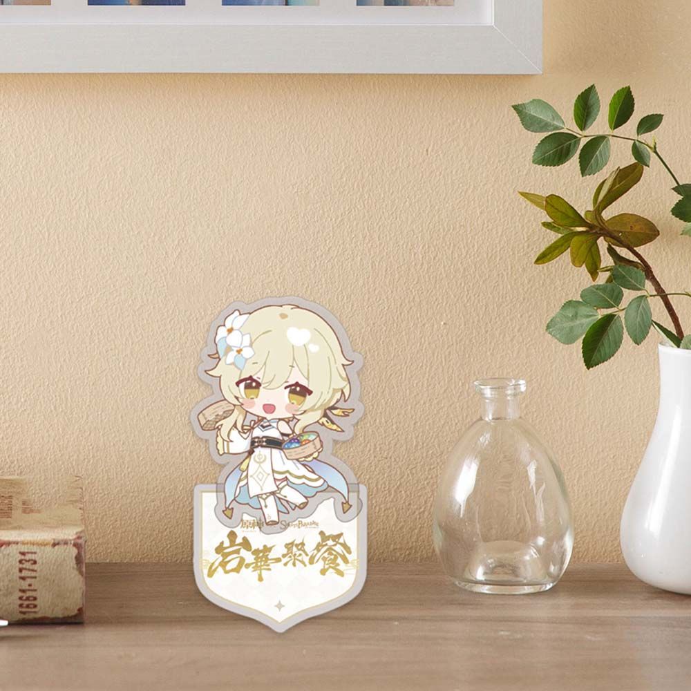 Tấm giá đứng hình nhân vật hoạt hình Noelle Diluc Barbara Genshin Impact đáng yêu acrylic làm quà tặng trang trí
