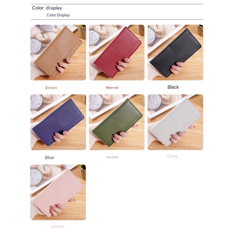 Ví dài đựng thẻ tiền xu đa năng thời trang đơn giản 2022 dành cho nữ