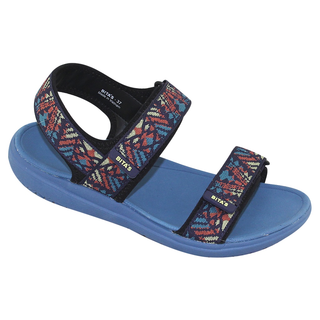 Sandal đế bằng nữ Bita's SYN.252 (Đen + Navy)