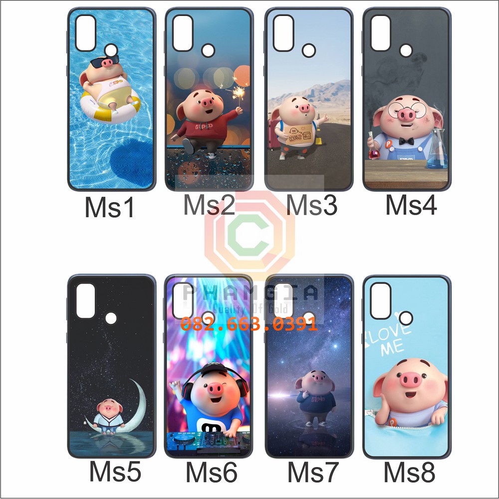 Ốp lưng Vsmart Joy 4 dẻo in hình list chú heo dễ thương siêu đẹp