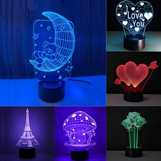 Đèn Ngủ 3D Led 16  MÀU Nhiều Mẫu Hình Cực Đẹp