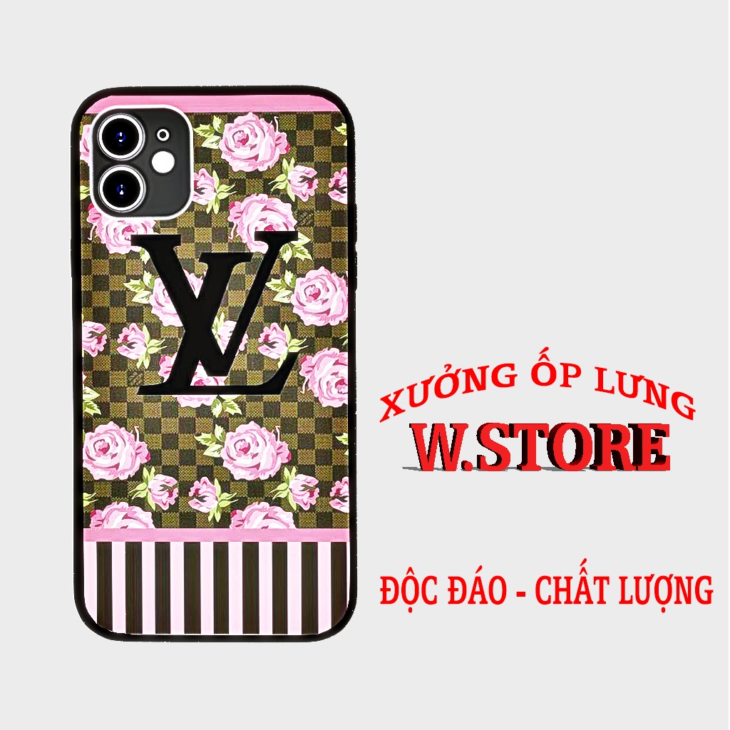 Ốp ĐT thời trang LV ốp hình hoa hồng chữ LV siêu đẹp dành cho Iphone 5 đến 12 Promax BRD20210252