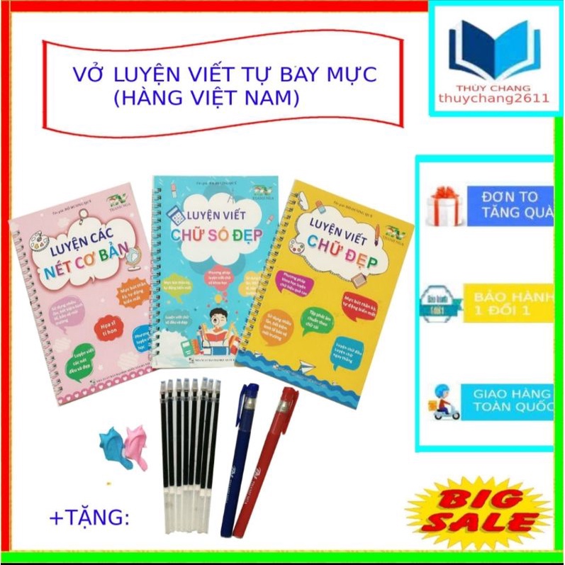 SÉT 3 CUỐN VỞ TẬP TÔ KÈM BÚT