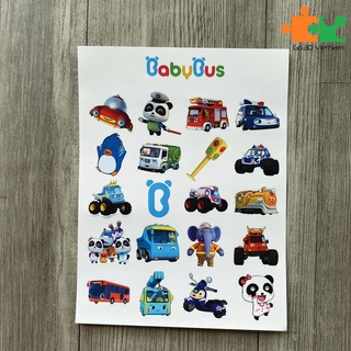 Hình dán babybus cho bé (Combo 3 tấm hình dán)
