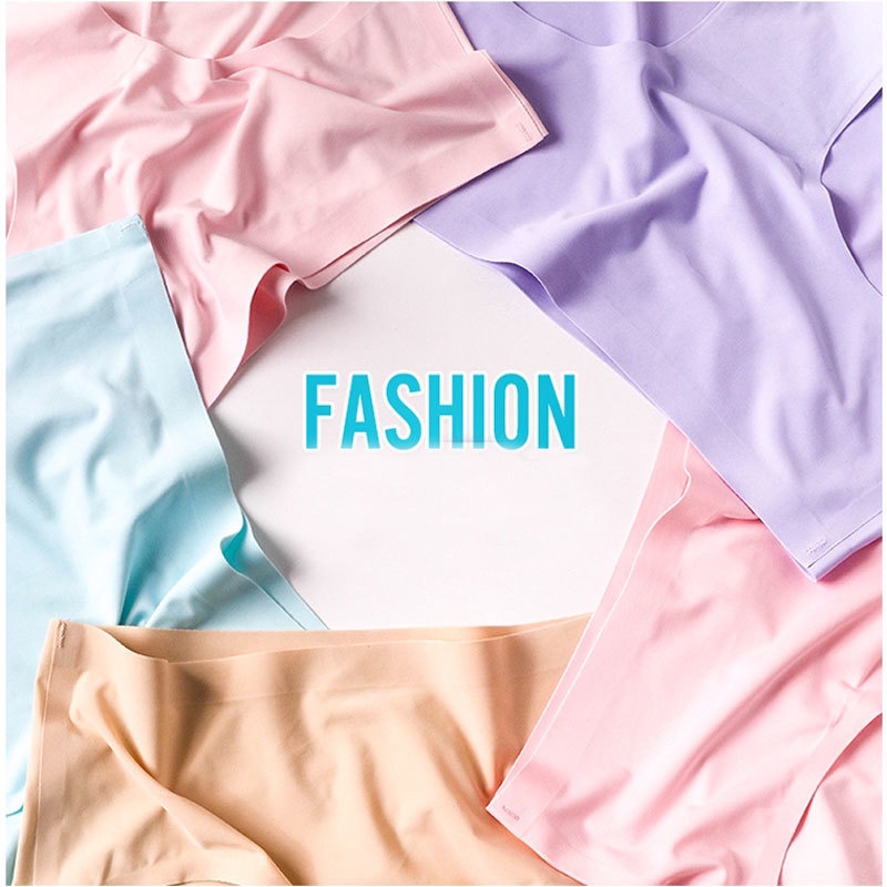 Quần Lót Lụa Mềm Không Đường May Thoáng Khí Thoải Mái Cho Nữ