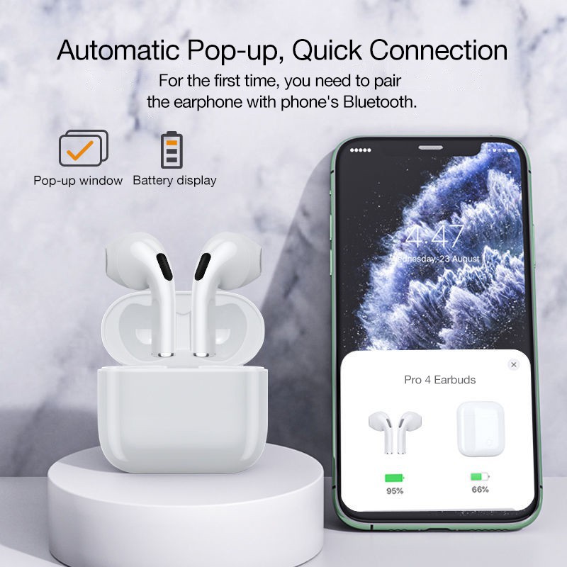 Airpods Pro 4 TWS Wireless Earphone Bluetooth 5.1 Headset InPods with Mic Touch Control Headphone for Android IOS