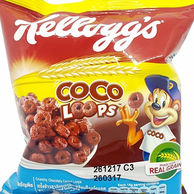 12 gói Ngũ cốc ăn sáng Kellogg’s Coco Loops 15g (1 lốc 12goi)