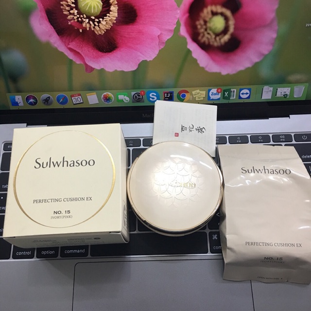 Cushion Sulwasoo Perfecting Ex No 15 m mua trong Diamond giá 1.300.000, xài 3 lần pass 800k (Gồm cushion và 1 refill)