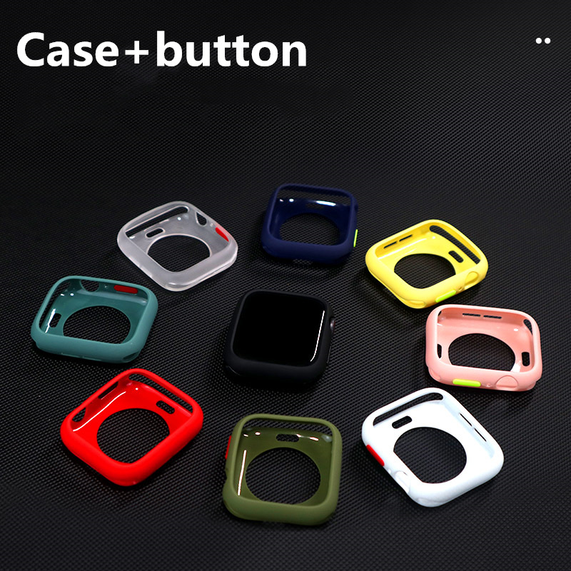 Vỏ Silicone Mềm Nhám Chống Sốc Cho Apple Watch 7 6 5 3 SE 44mm 40mm 41mm 45mm