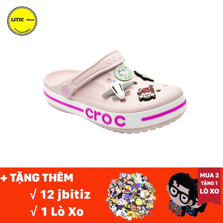 dép cross hồng viền trắng đế bánh mìFREESHIPsục cross hotrend BAY02 (Trùm sỉ dép cross litic)