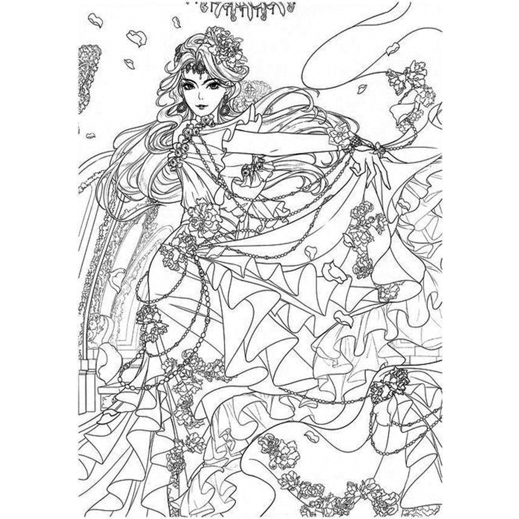 Bộ Tranh tô màu, màu nước TRANH CỔ TRANG TRUNG QUỐC cho bé tập sáng tạo