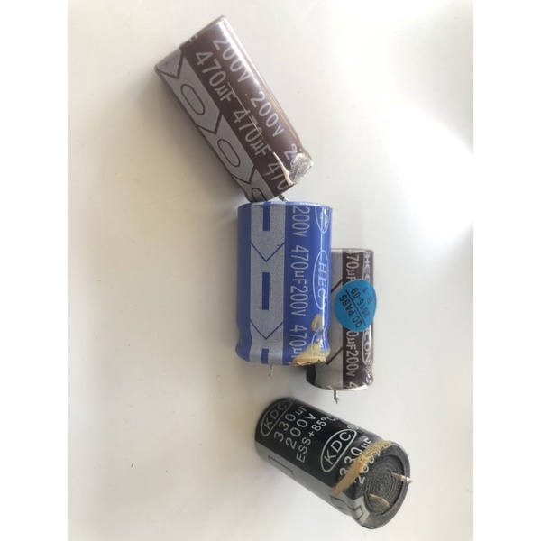 Tụ hóa 330mf/ 200V/ phi 18- 21mm, hàng cũ, dùng tốt 100%