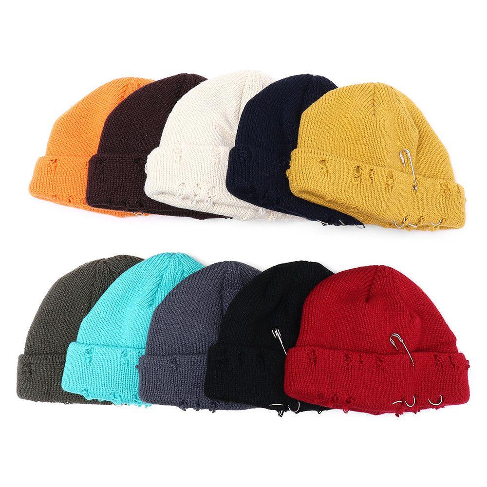 Mũ Beanie Đính Vòng Kim Loại Phong Cách Hip Hop Thời Trang Mùa Đông Mới 2021