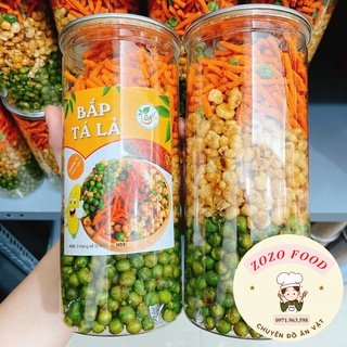Bắp tá lả mix 3 vị: Ngô xóc mắm cay, Bim bim tăm que đậu hà lan, Đậu hà lan sấy giòn
