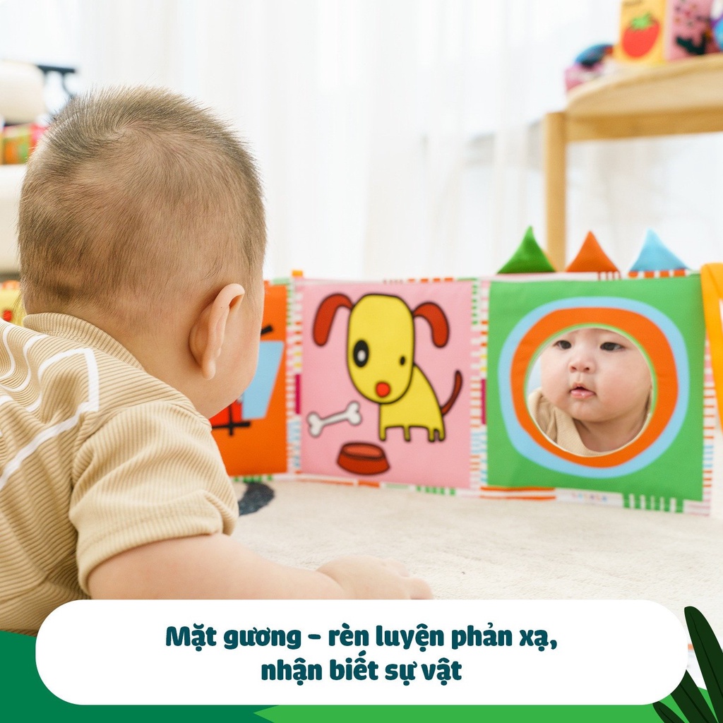 Bộ thẻ kích thích thị giác cho bé kiêm sách vải Lalala Baby 3in1