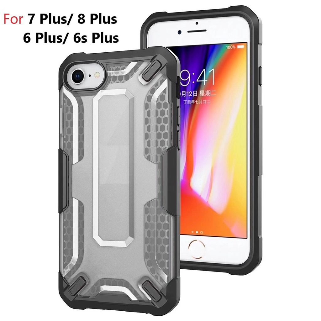 Ốp iphone 6 Plus/6s Plus/7 Plus/8 Plus chống sốc cao cấp tiêu chuẩn quân đội TPU + PC 2 lớp mỏng nhẹ siêu bền