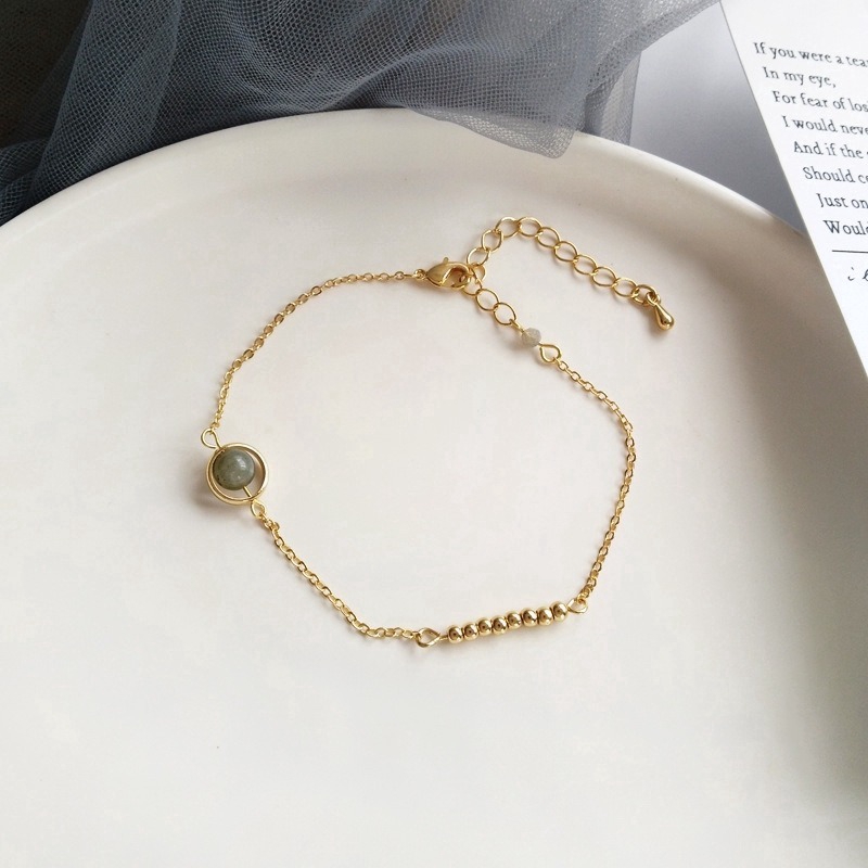 Vòng tay mạ vàng đính hạt đá pha lê tinh tế dành cho nữ