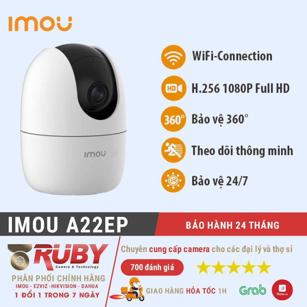 Camera IP Wifi IMOU A22EP 2MP/ Full HD 1080P -Tích hợp báo trộm và phát hiện chuyển động | BigBuy360 - bigbuy360.vn