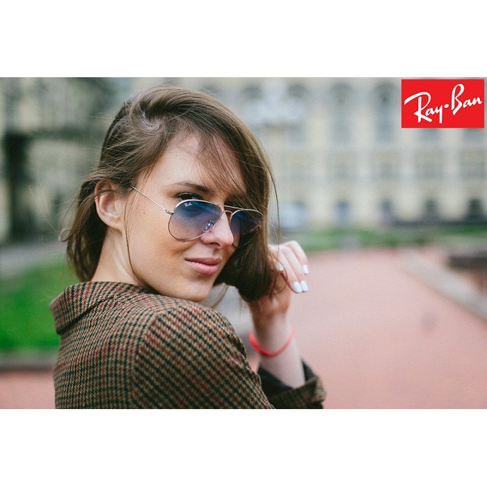 Kính mắt nam RayBan Aviator Large Metal RB3026 ( xanh 2 màu)