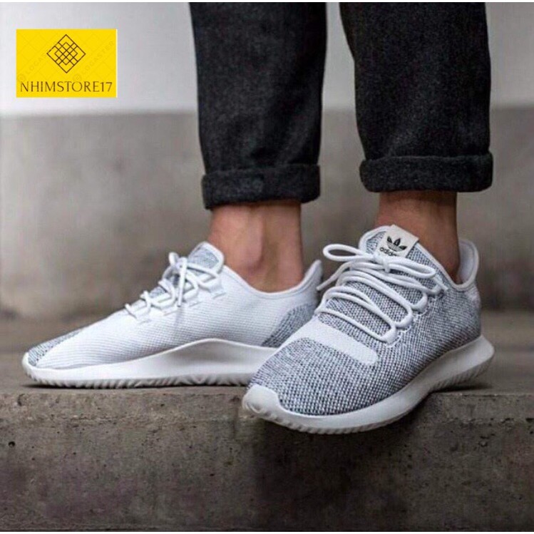 (Full Box) Giày Thể Thao Tubular Shadow Trắng Xám