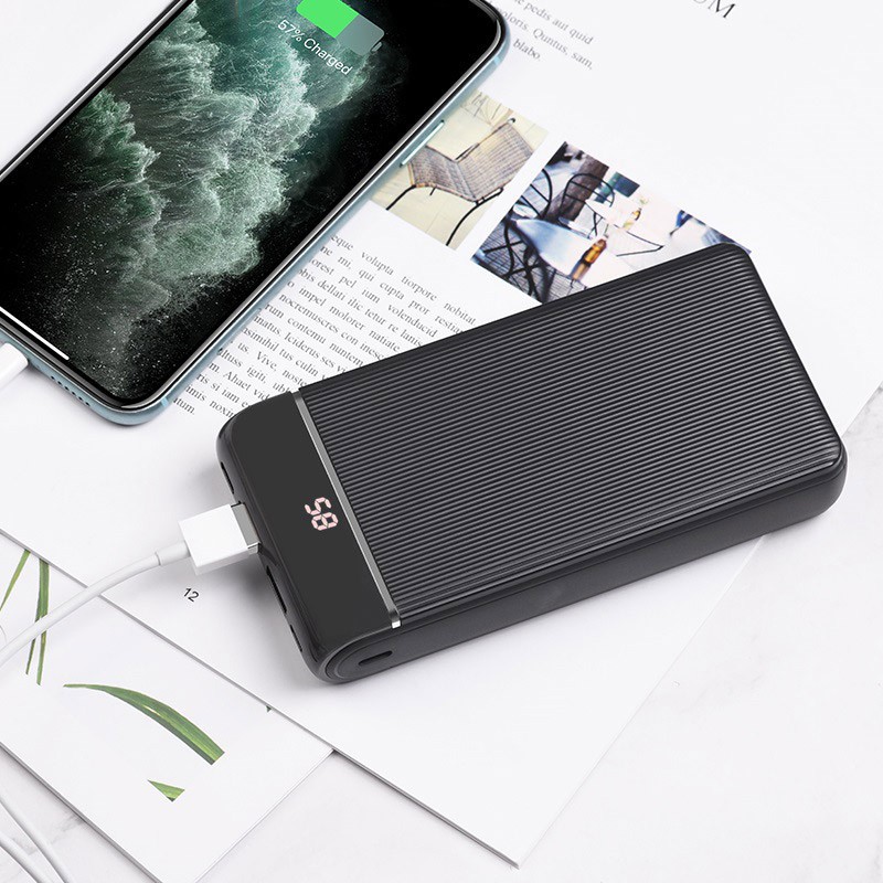  Pin Sạc Dự Phòng Hoco J59A 20000mAh sạc nhanh 2 cổng USB 5V-2A - Hàng Chính Hãng