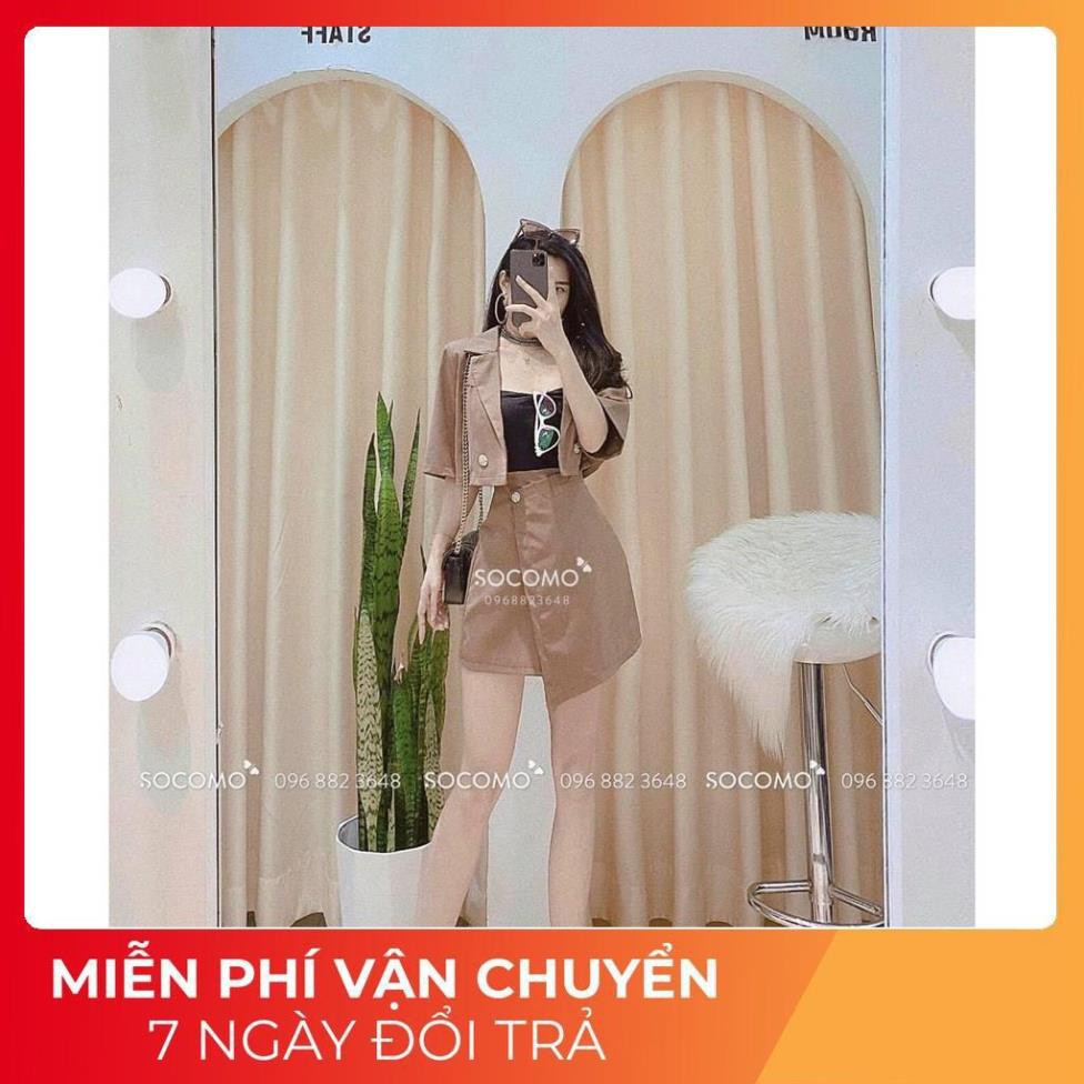 [ 𝐅𝐑𝐄𝐄 𝐒𝐇𝐈𝐏 ] Set Croptop Tuyết Mưa Mix Chân Váy Lệch
