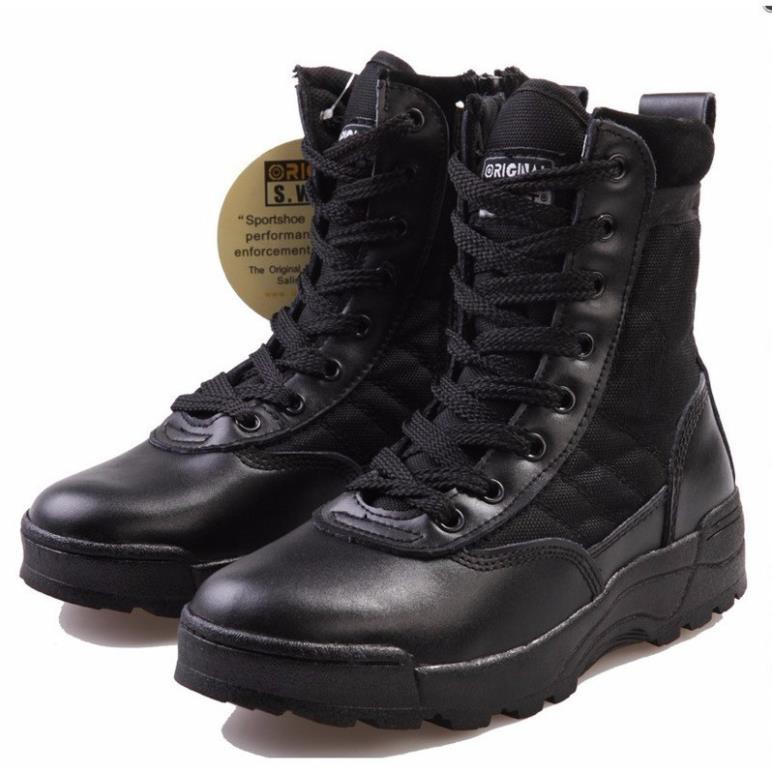 Giày Boot LÍNH MỸ SWAT Cao Cổ Phong Cách Quân Đội Du Lịch Dã Ngoại -o97 ! :