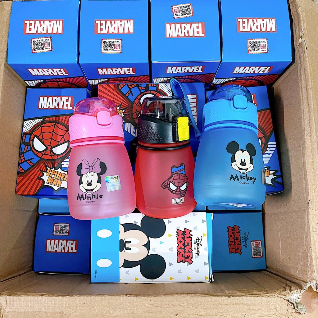 Bình nước Disney chính hãng cho bé yêu nhựa Tritan rất xinh kèm dây treo