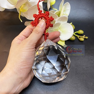 Quả cầu thuỷ tinh vát cạnh trong suốt 8cm