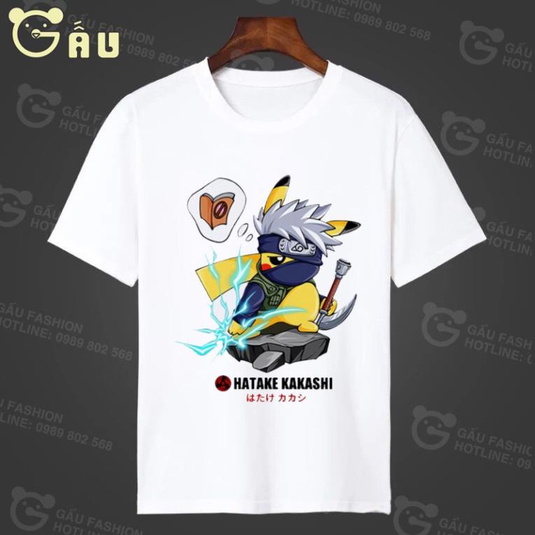 Áo thun Kakashi Chibi Pikachu siêu cute | Áo Naruto Kakashi đẹp