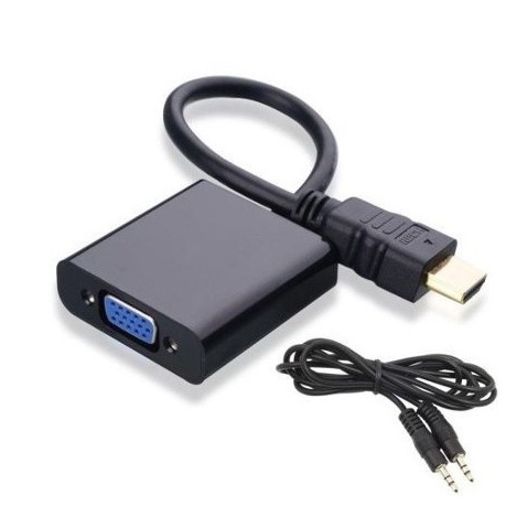 Cáp Chuyển Đổi Hdmi To Vga Micro Hdmi Cáp Hdmi Sang Vga Có Audio Cao Cấp Dài 20Cm Hỗ Trợ Full Hd 1080P Mới 100% Sky