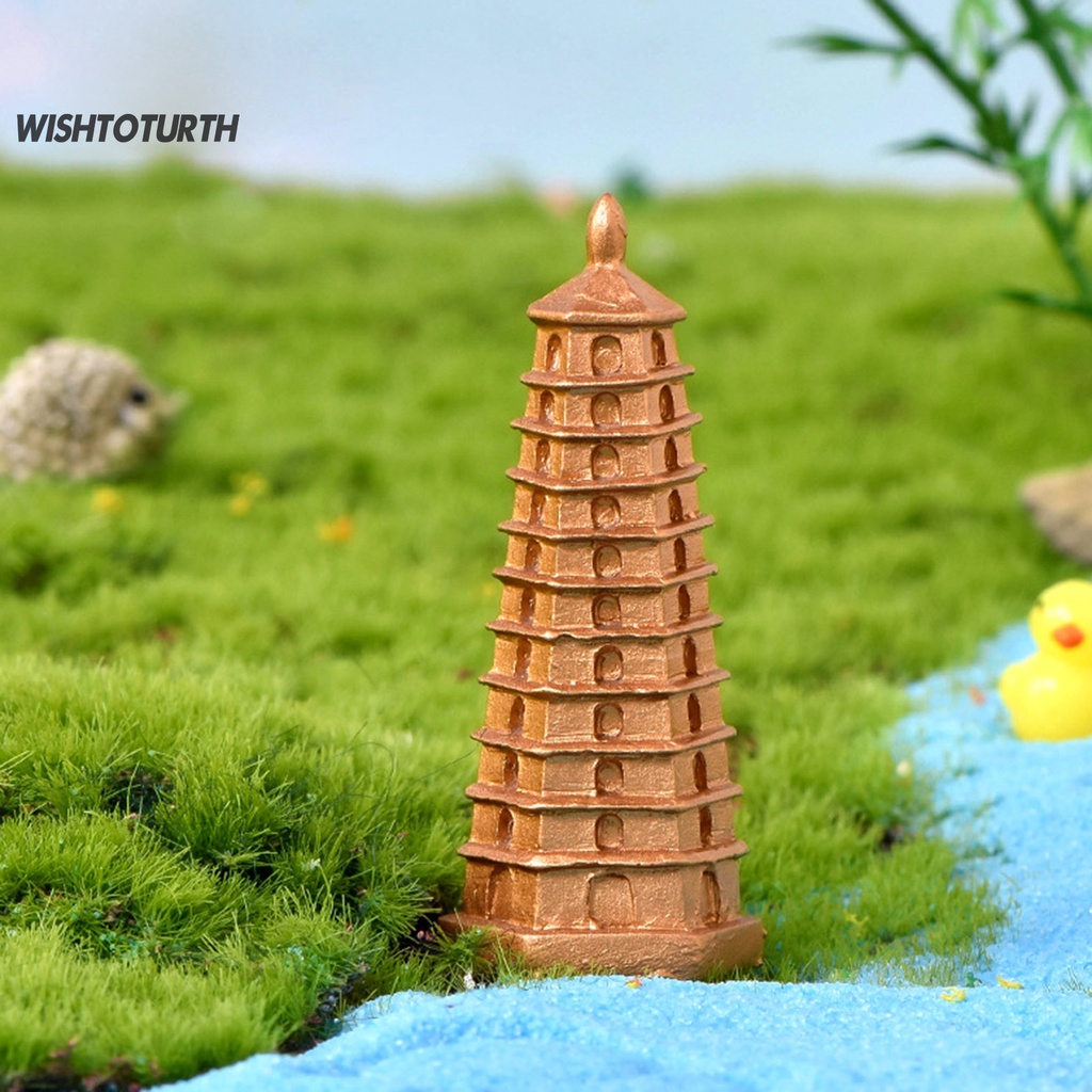 Set 2 Mô Hình Ngôi Chùa Bằng Nhựa Resin Thủ Công Màu Sáng Đa Năng Trang Trí Tiểu Cảnh Cho Bé