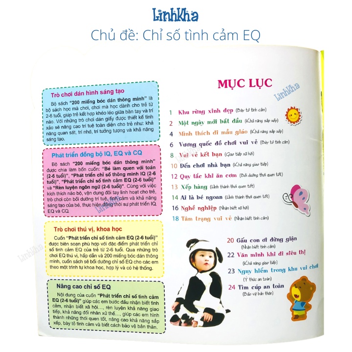 Sách - 200 Miếng Bóc Dán Thông Minh Cho Bé 2- 6 Tuổi - Lẻ Từng Cuốn