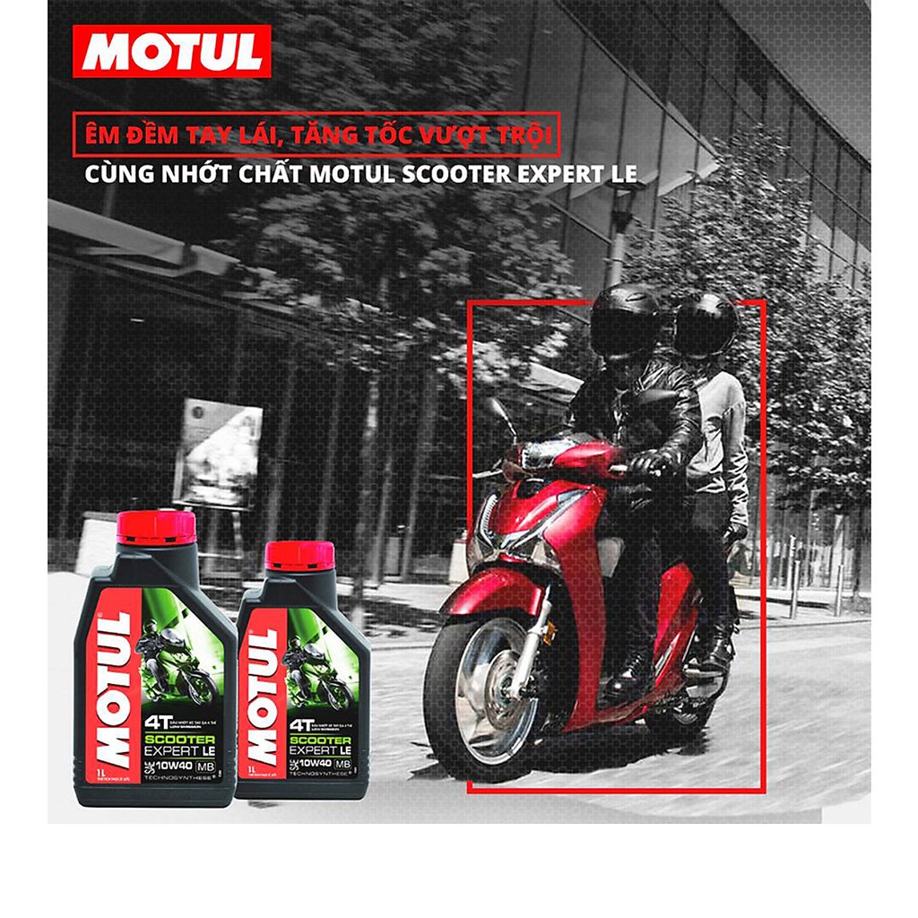 Nhớt xe tay ga Motul Scooter Expert LE 4T 10W40 1 Lít - Tặng phễu thay nhớt