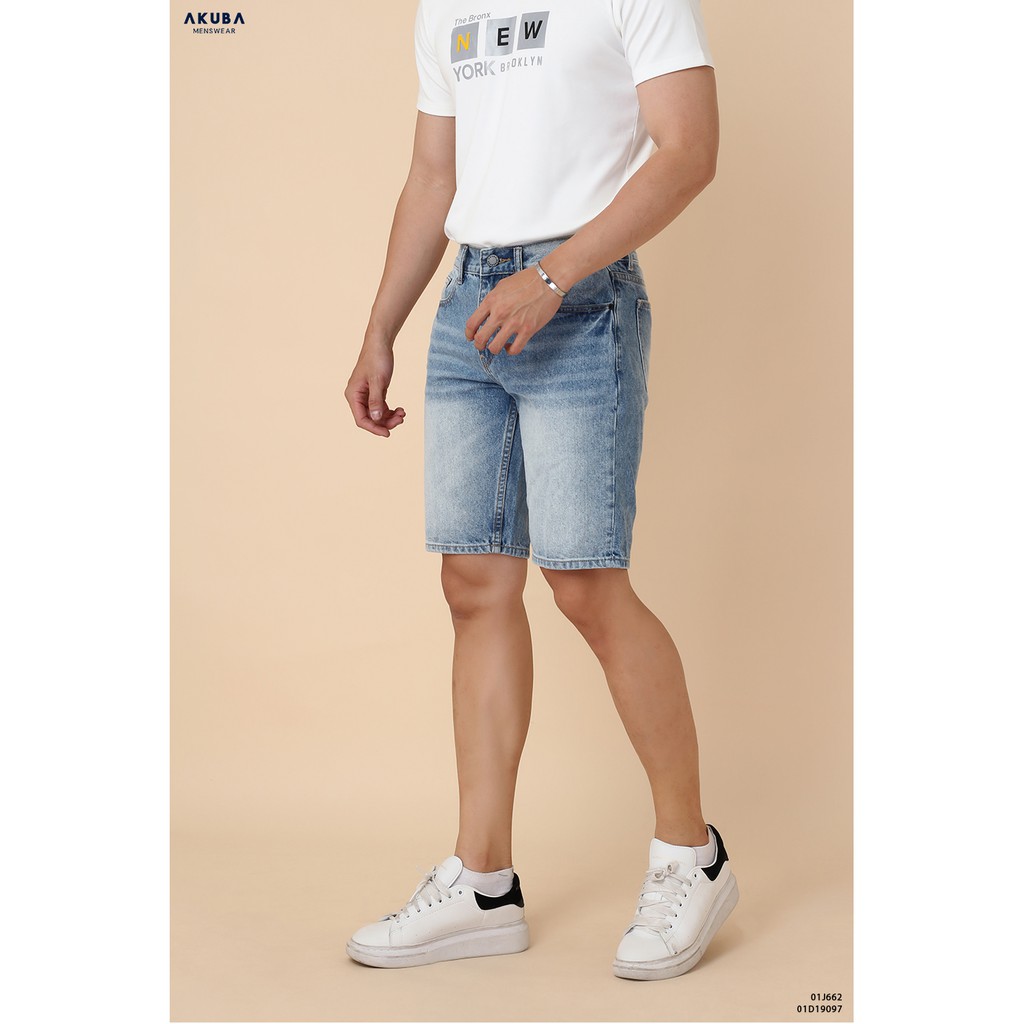 Quần short Jean nam thời trang cao cấp AKUBA - Form Skinny | 01D19097